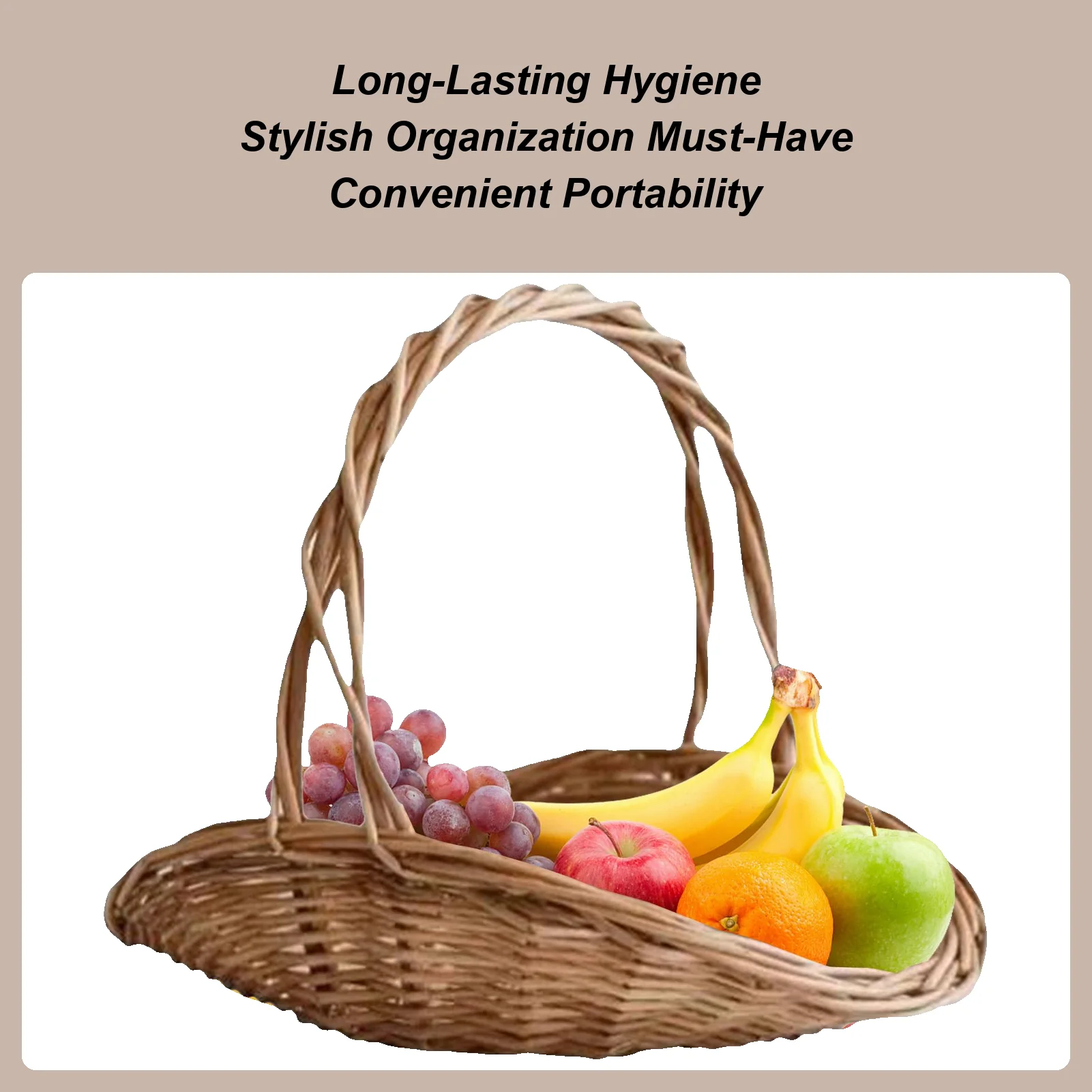 

Kitchen Fruit Basket Wicker Flower Basket With Handle Large Food Containers Kitchen Accessories Organization And Storage For