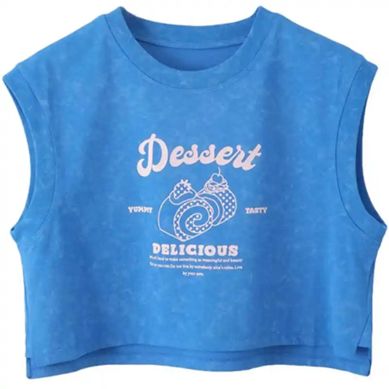 Estate 2024 Donna Casual Stampa a colori a contrasto Ort Svel Gilet Old Faioned Tinto Stampa Top Street Sle Or Lunghezza