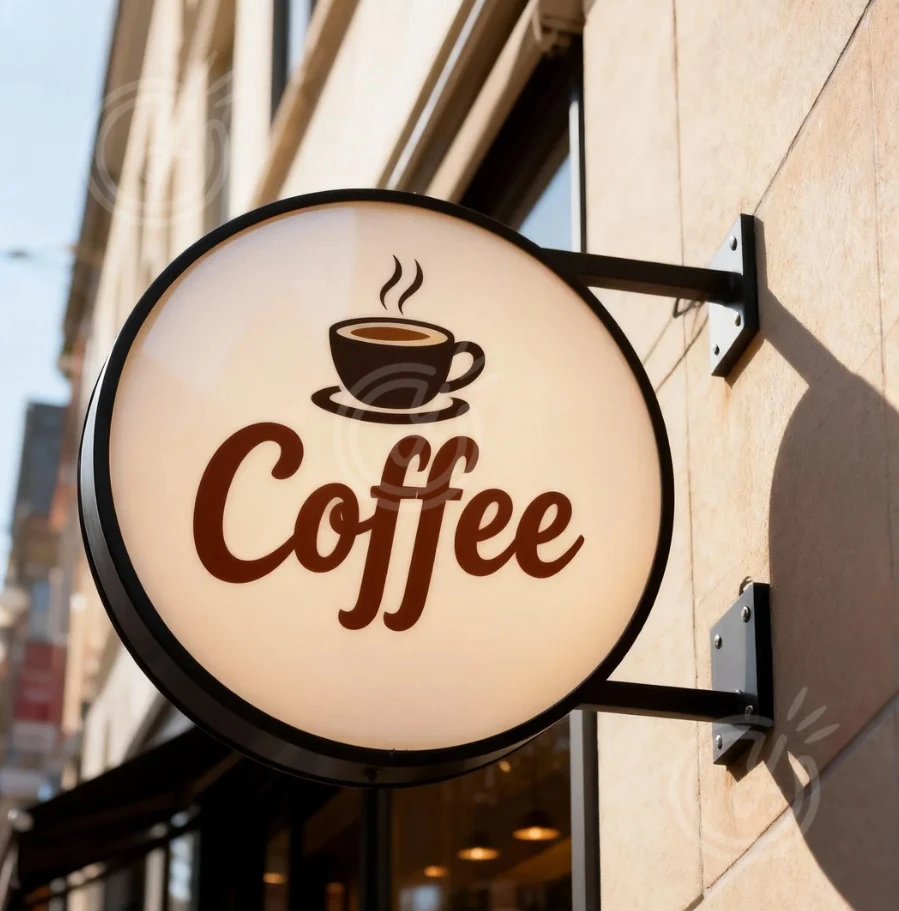 Exterior Illuminated Round Blade Signage Sign Double Sided Custom Led Outside the House Wall Mounted Window Circle Addressable