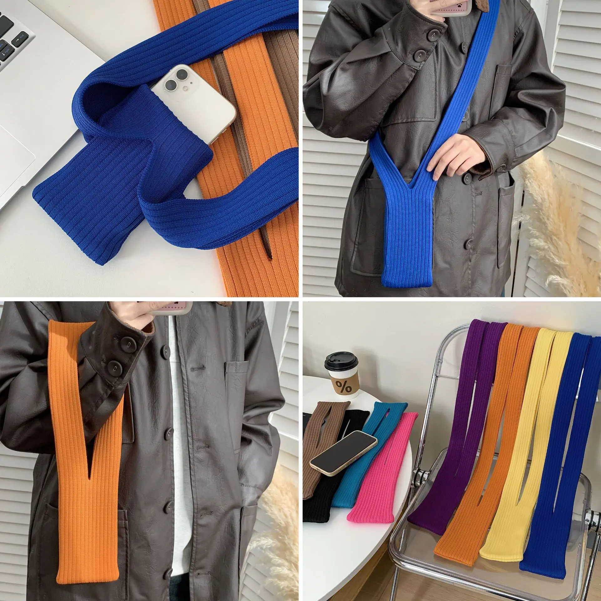Joyce Pocket Knitted Bag Short Fashion Trend Accessories Iphone Bag Solid Color Coin Purse Crossbody Bag
