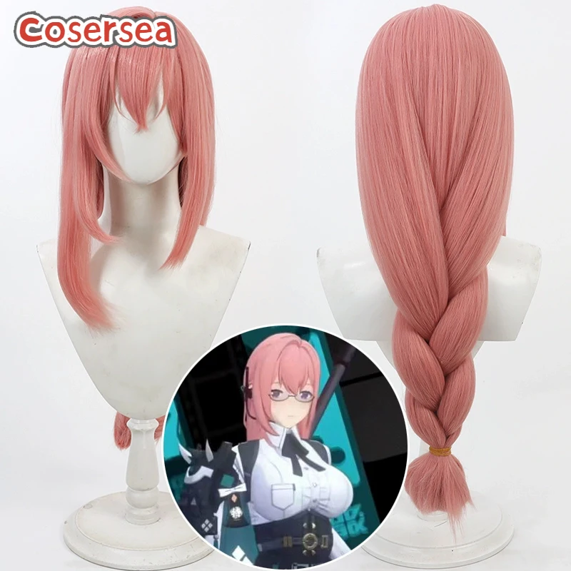 Cosersea Tsukishiro Yanagi Cosplay Wigs Zenless Zone Zero Tsukishiro Yanagi 70cm Pink Braided Wig Synthetic Hair Heat Resistant