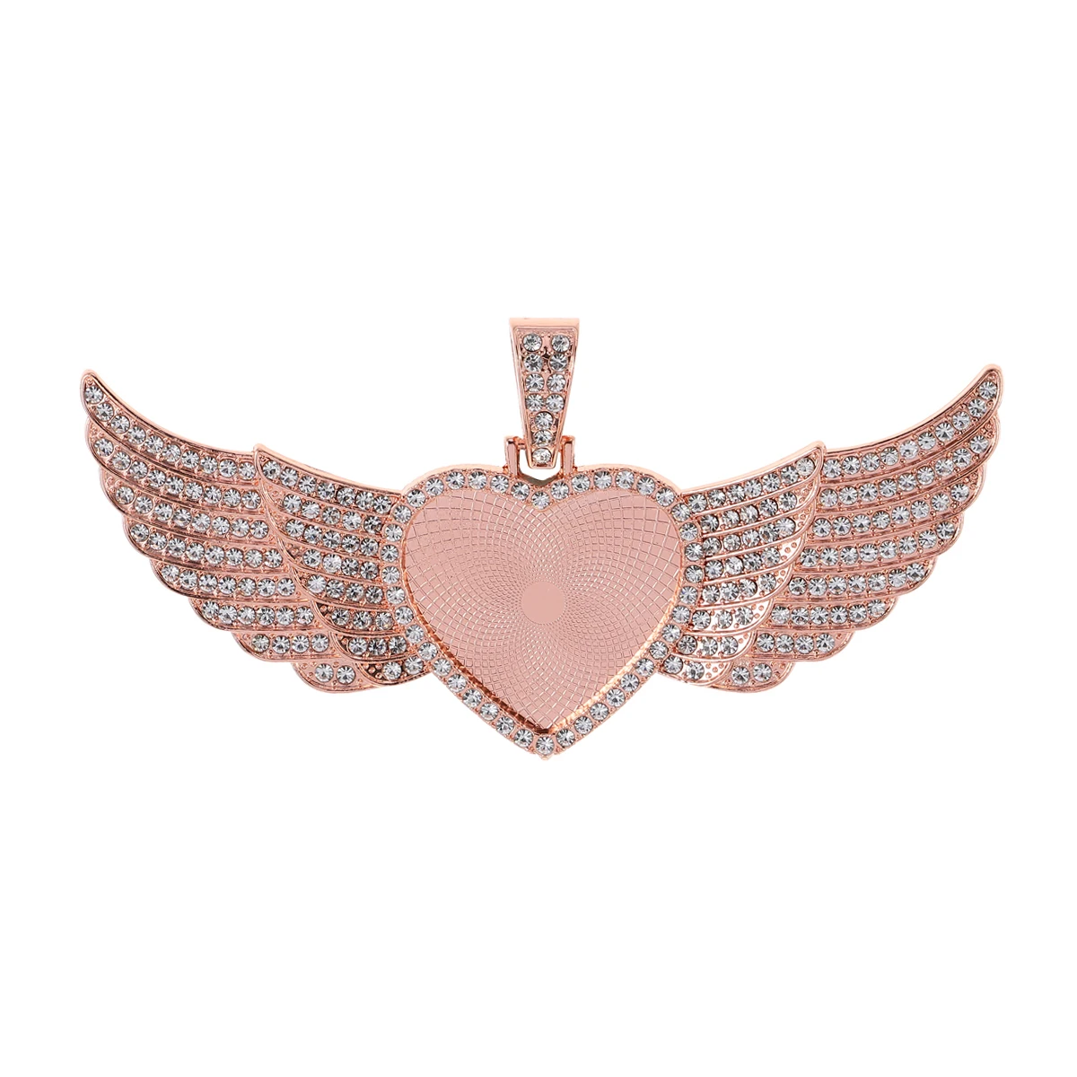 

Heart Shaped Pendant Tray Rhinestone Heart Pendant Settings Rhinestone Settings Angel Wings DIY Jewelry Craft Charm Accessories