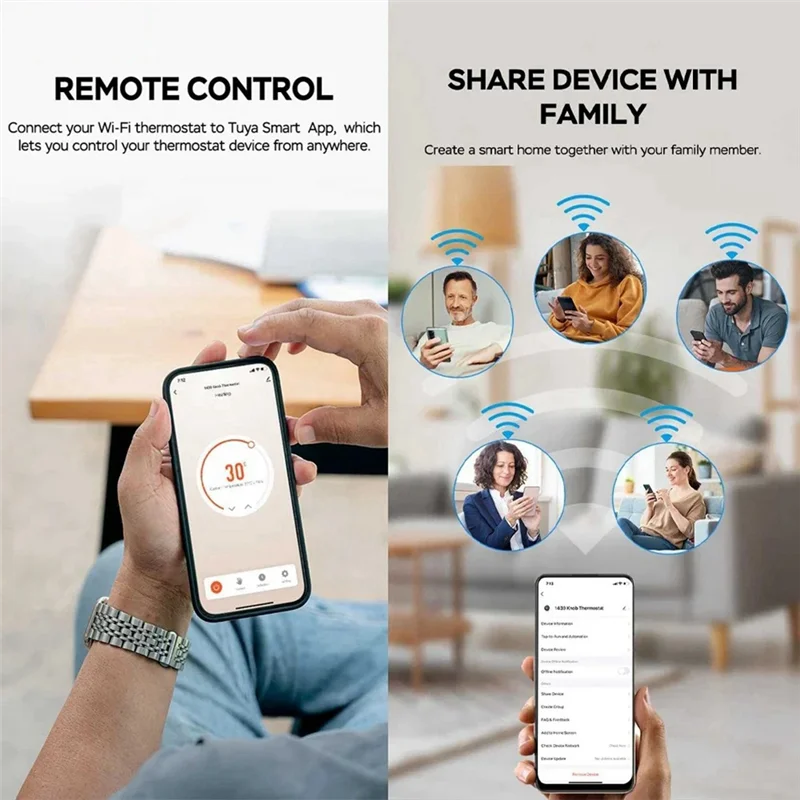 A003 واي فاي مقبض ذكي ترموستات تسخين الأرضية غلاية غاز المياه غرفة المنزل وحدة تحكم في درجة الحرارة قابلة للبرمجة