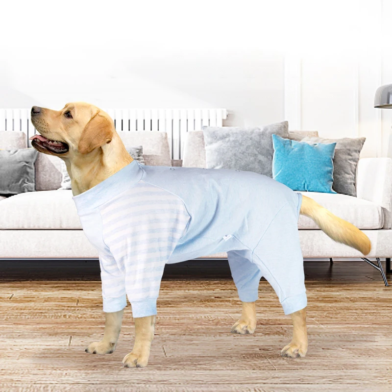 

Cuttable Skin-friendly Elastic Dog Pajamas Breathable Snap Button Design Prevents Shedding Cotton Dog Clothes Doggy Costumes