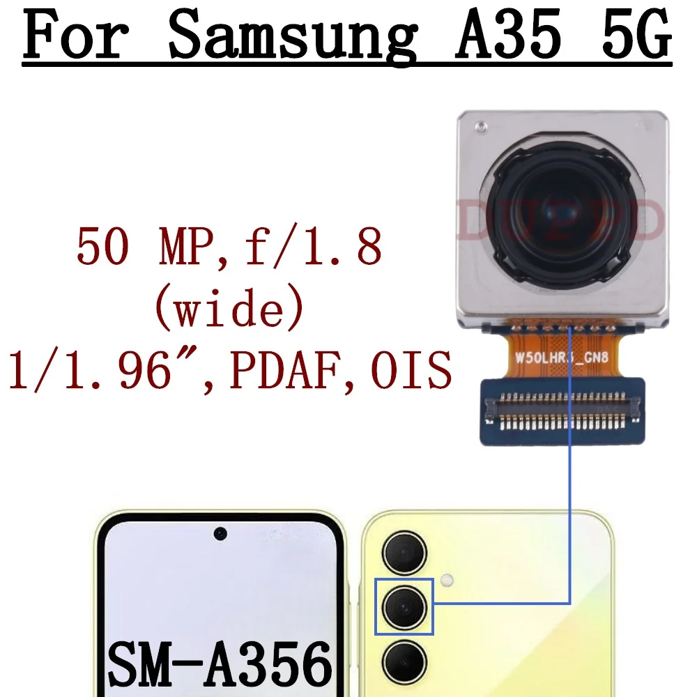 Front Rear Camera For Samsung Galaxy A35 5G SM-A356B A356E A356U Wide Macro Main Back Camera Module Flex Cable