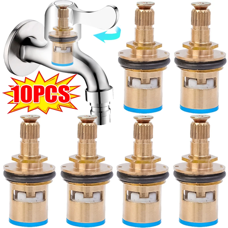 

1/10 шт. универсальные сменные краны, латунный керамический дисковый картридж, внутренний кран для кухни, ванной комнаты, аксессуар для смесителя