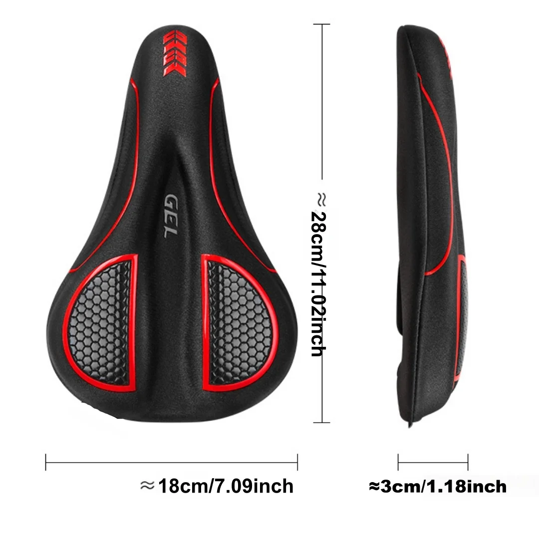 Bike Seat Cushion Gel Padded Saddle Cover for Men Women, Soft Comfort Bicycle Seat Cushion for Most Bikes - view 4