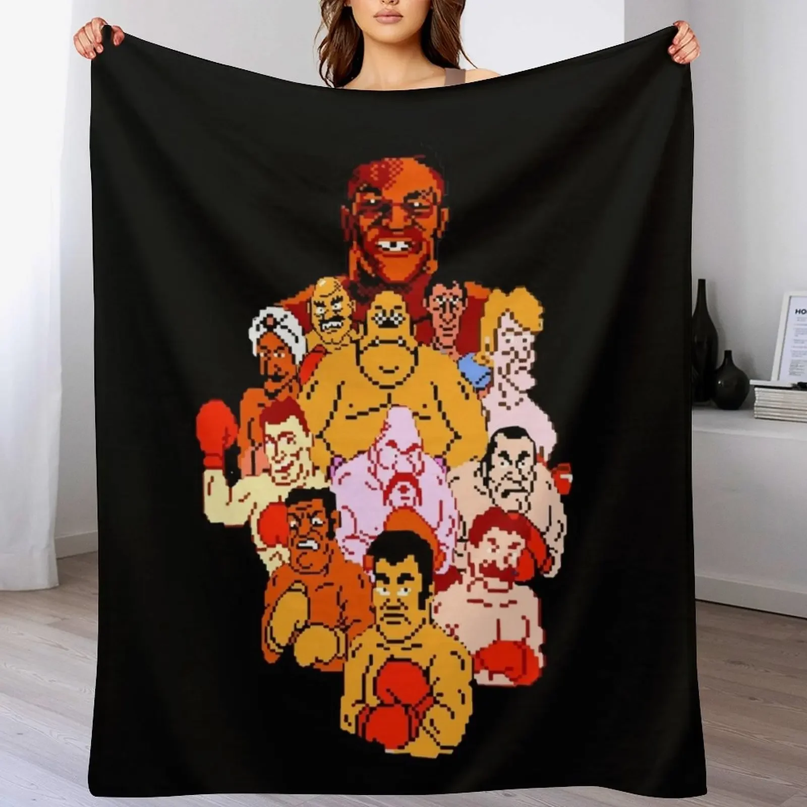 

Punch Out! Throw Blanket Flannel Fabric Flannels christmas decoration Blankets