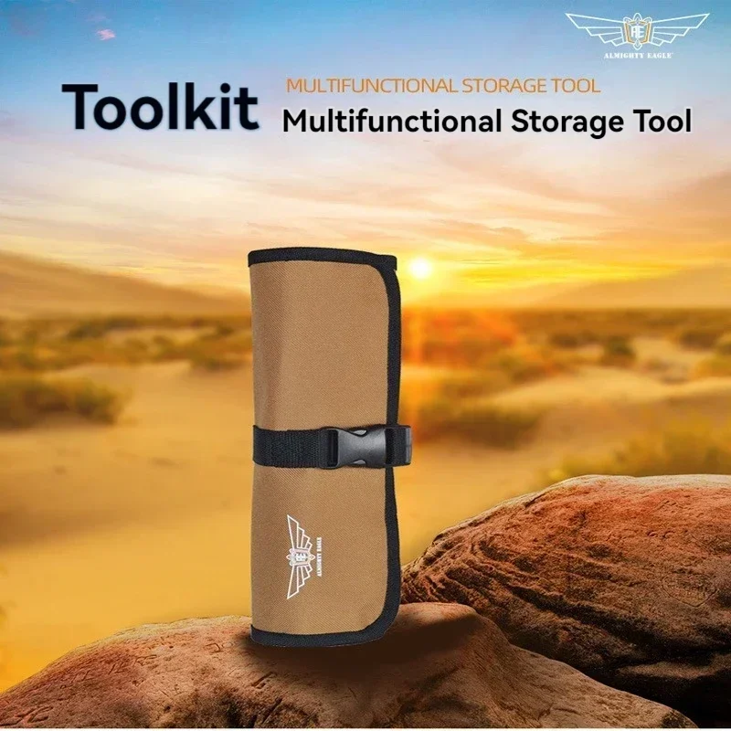 Oxford Cloth Roll Portable Tool Bag Wrench Tool Foldable Spanner Hammer Camping Pocket Tool Storage Bag Toolkit