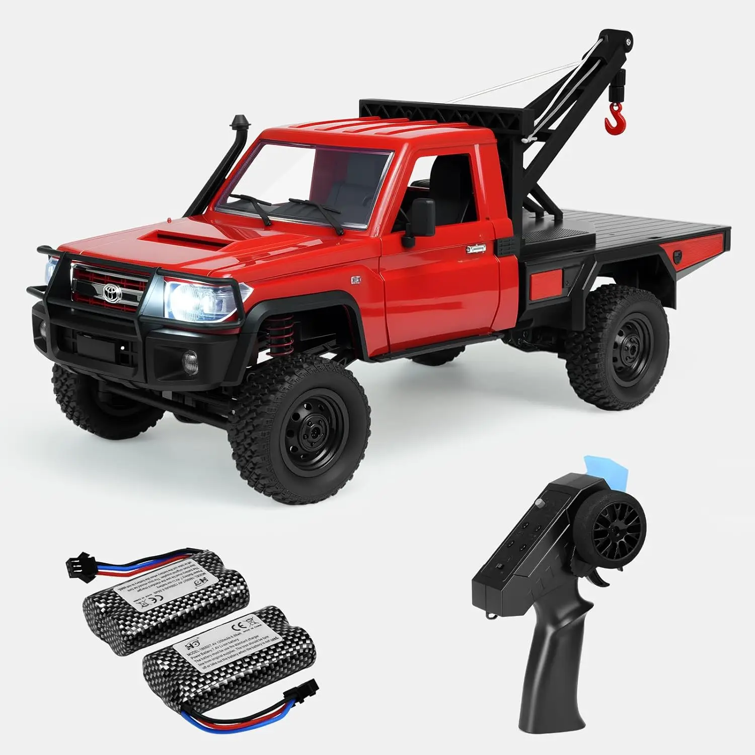 

1/12 Scale Toyota Pickup RC Rock Crawler Car, 2.4GHz 4WD Off-Road Remote Control Truck, 2-Speed Modes, 2×1200mAh Batteries, All-Terrain Crawler for Adults Kids Indoor Outdoor with Gift