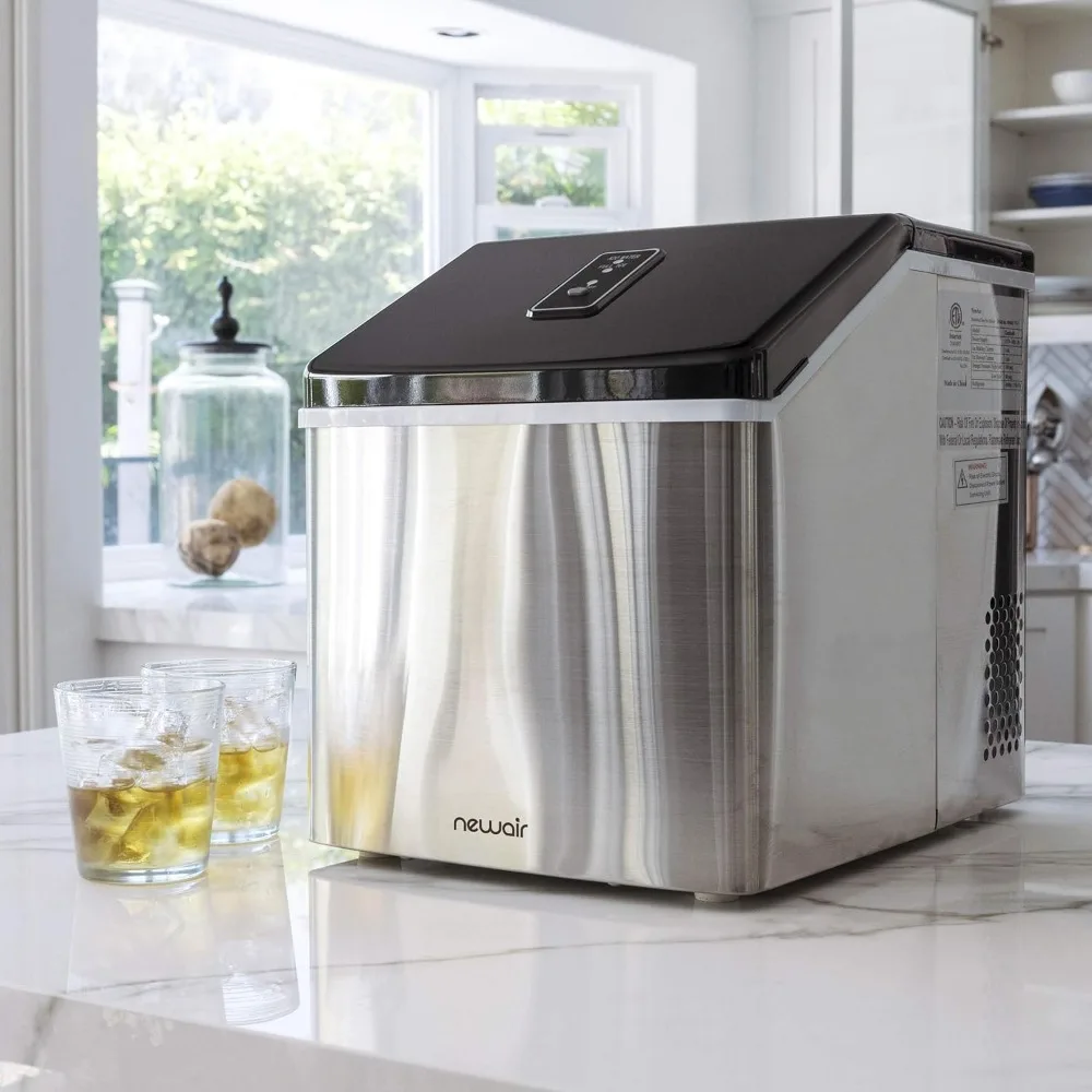 Máquina portátil Silver Countertop Ice Maker, Cubos automáticos Ice Maker, pronto em menos de 15 minutos