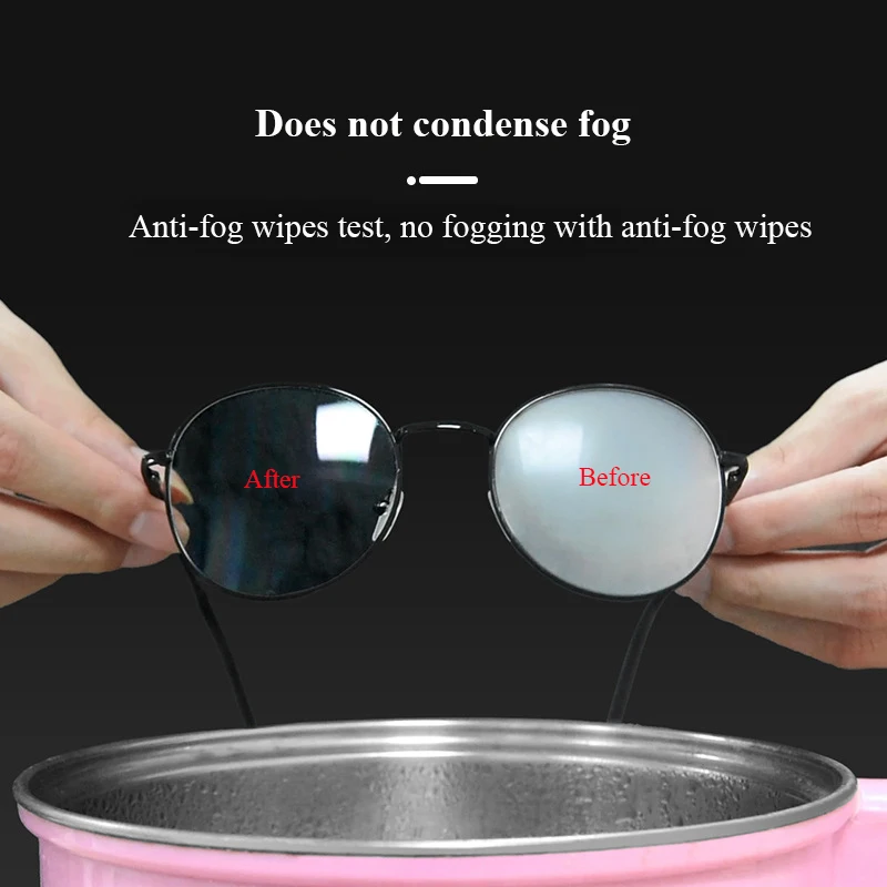 100Pcs 6x12cm Pre-moistened Glasses Anti Fog Wipe Mobile Phone Screen Camera Lens Wet Towel Defogger Cleaning Wipe