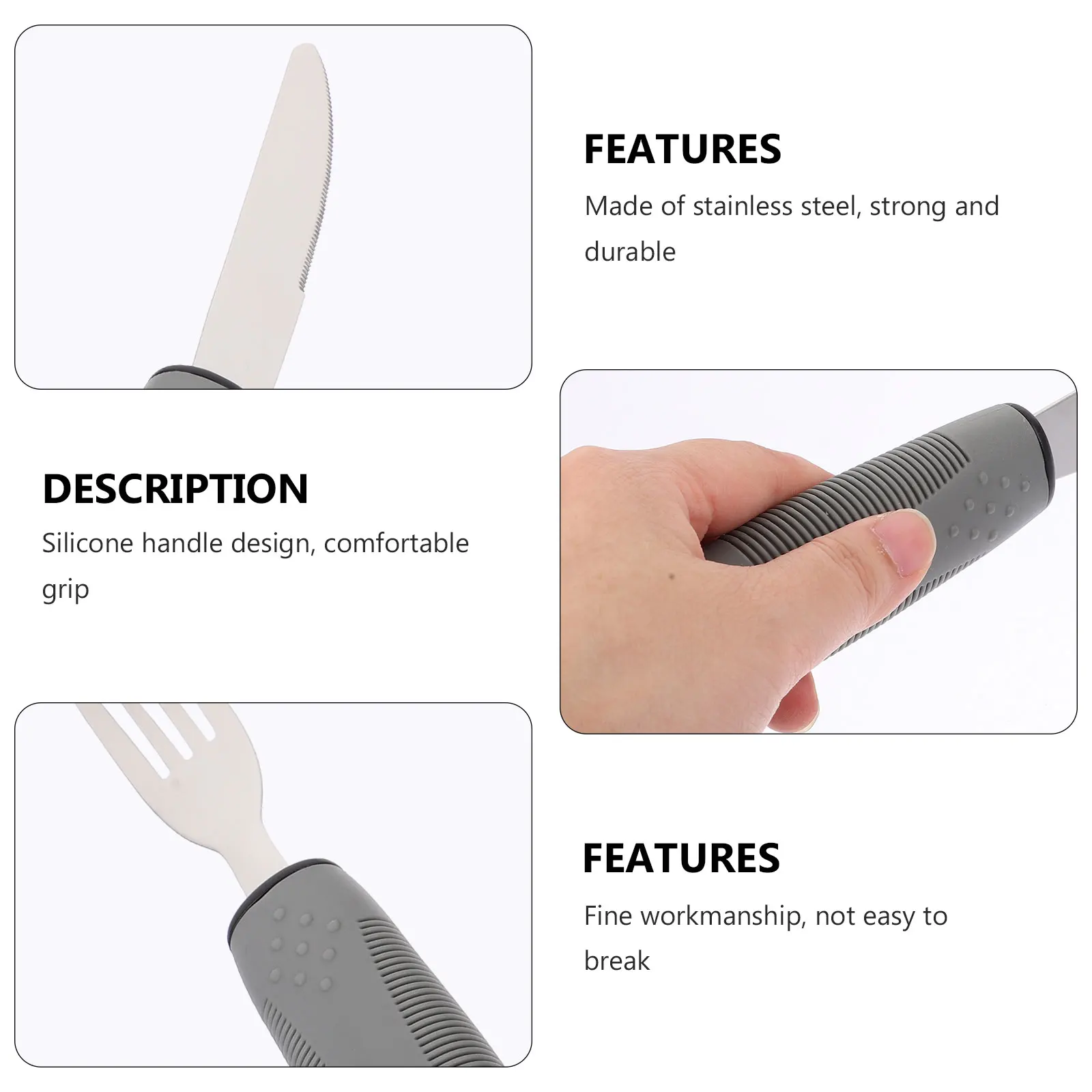 

Anti Shake Tableware Set Adaptive Utensils Elderly Patients Hand Parkinson Arthritis Non Weighted Easy Clean Durable