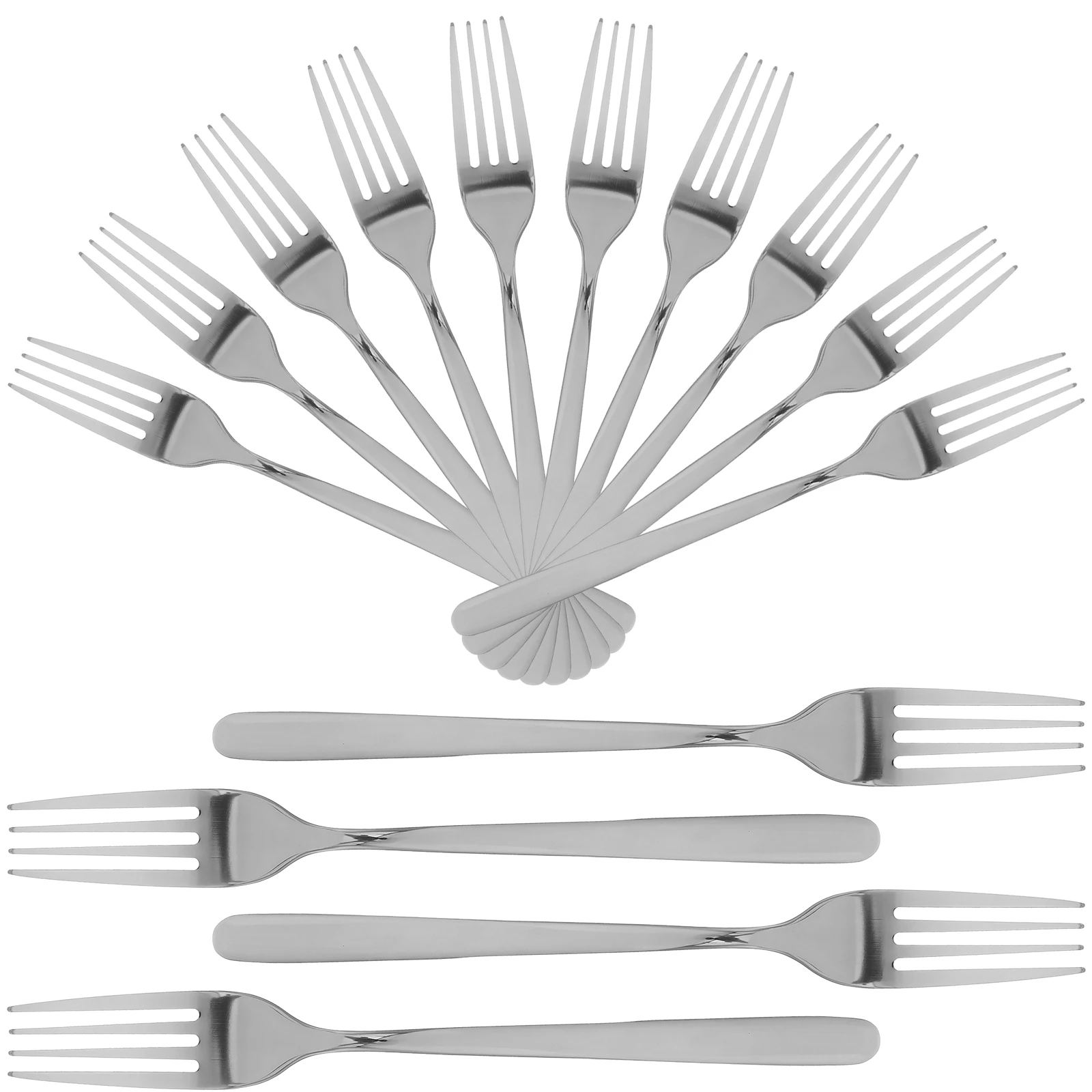 

12Pcs Stainless Steel Dinner Forks Flatware Set Modern Design Dishwasher Safe for Home Restaurant Hotel Elegant Cutlery