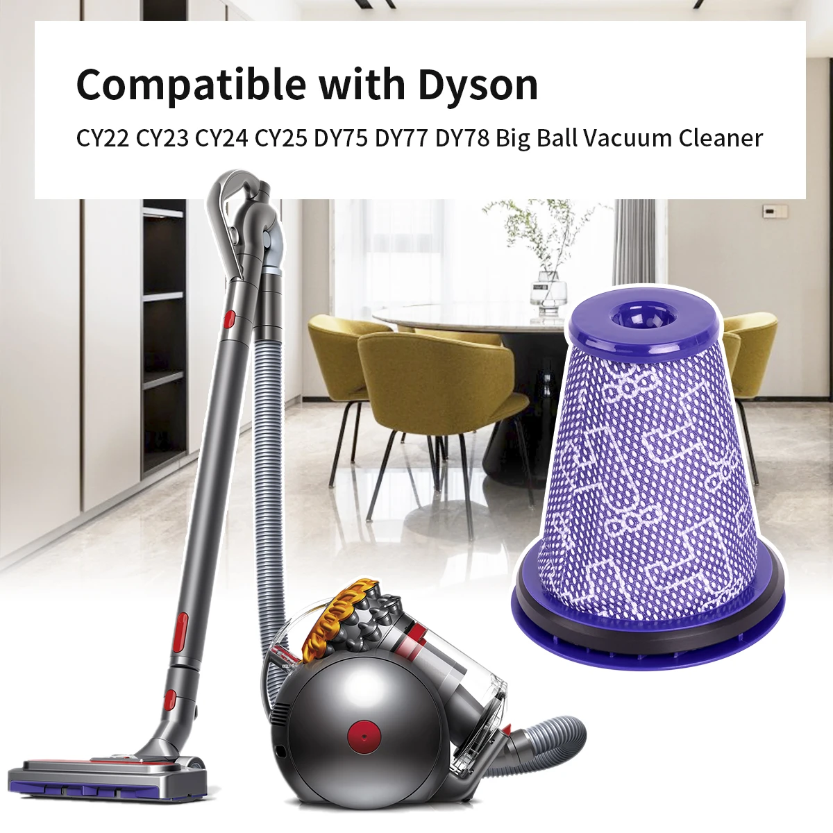 HEPA-фильтр для пылесосов Dyson Big Ball CY18 CY22 CY23 CY24 CY25 DY75 DY77 DY78 DC77 DC78, артикул 967371-01