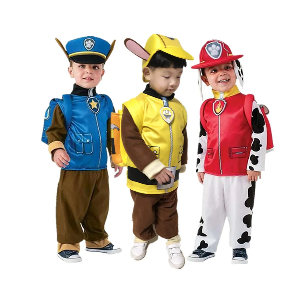 Paw Patrol Costume Kids Cosplay Chase Marshall Stage Performance Outfit Christmas Dress Up Costumes Boy Girl Birthday Gifts