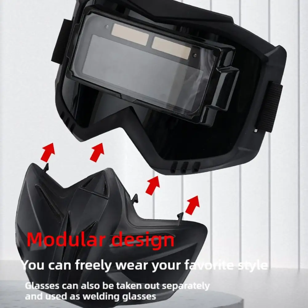 Automatic Dimming Full Face Welder Anti Strong Light Welding Protective Mask Split Type Breathable And Heat-Insulating