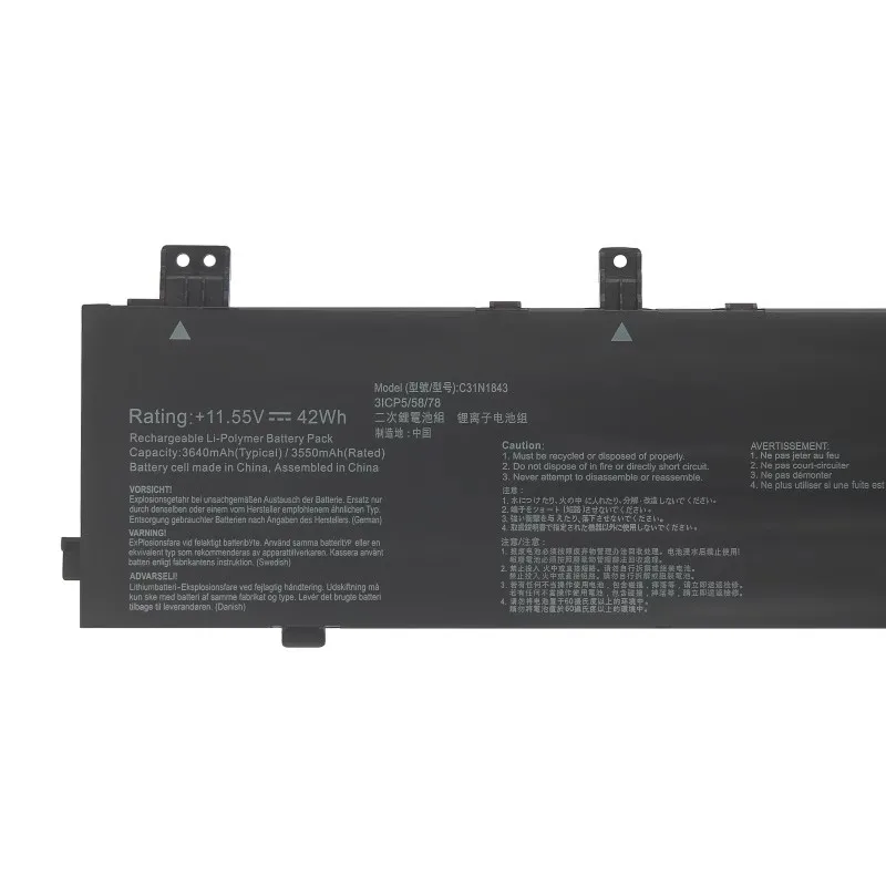 C31N1843 Laptop Battery for ASUS VivoBook X432FA X532FL S14 S432 S432FA S432FL S15 S532 S532FL S532FA 0B200-03430000 15.55V 42Wh