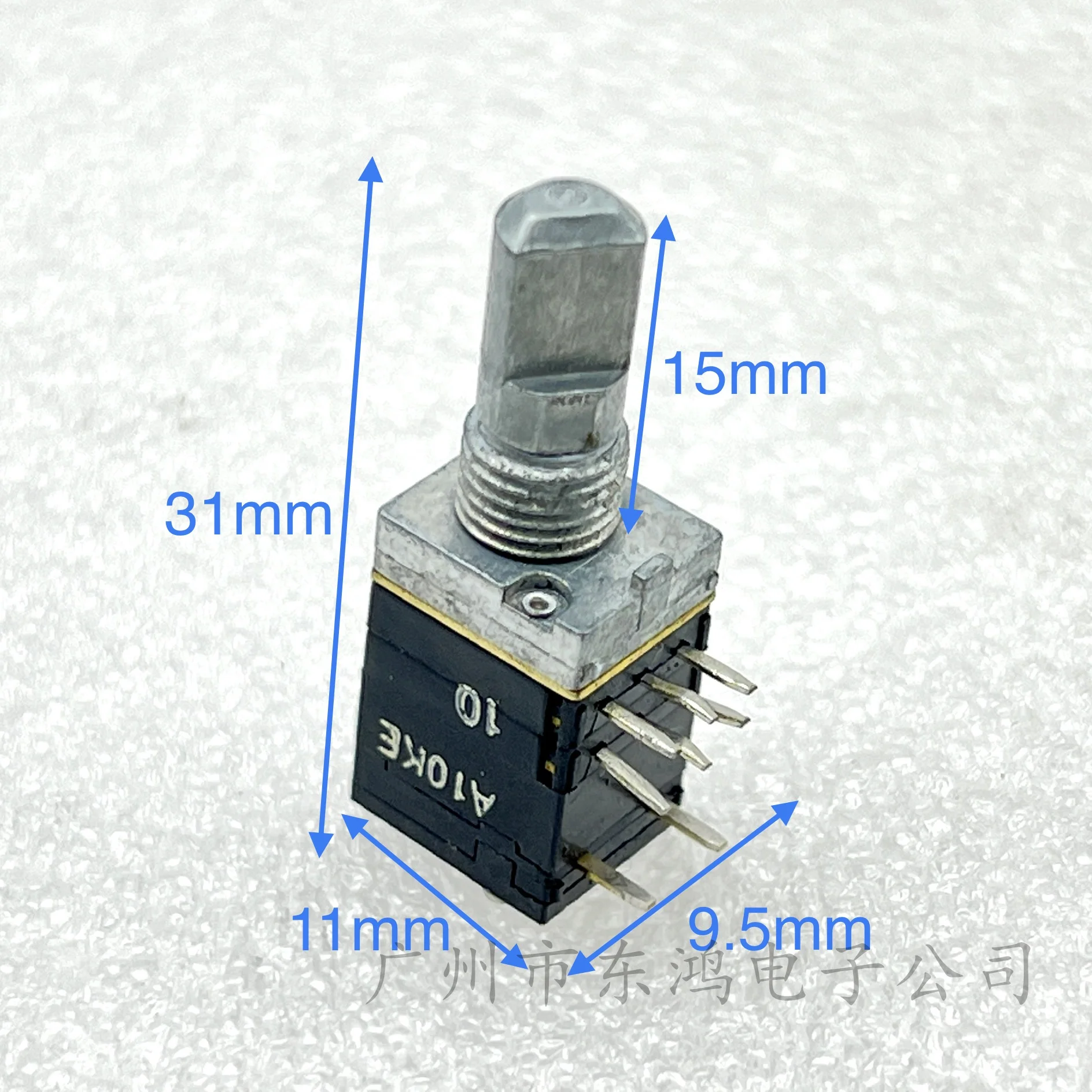 1 PCS South Korean brand precision potentiometer A10Kx2 duplex with switch shaft length 15MM