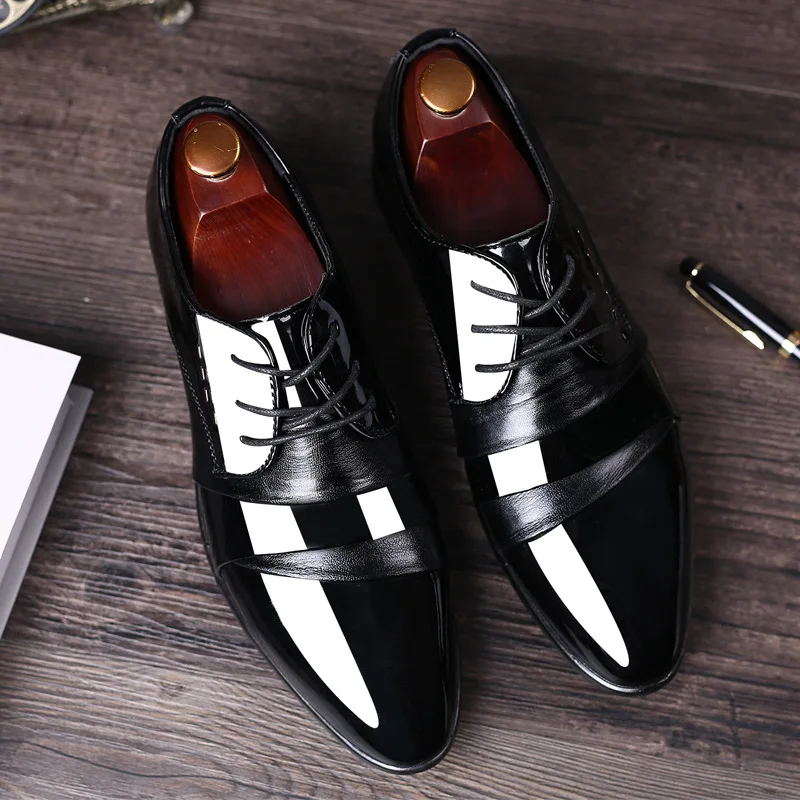 2024 New Fashionable Men\'s Business Dress Le Fu Shoes Pointed Black Shoes Oxford Breathable Formal Wedding Shoes