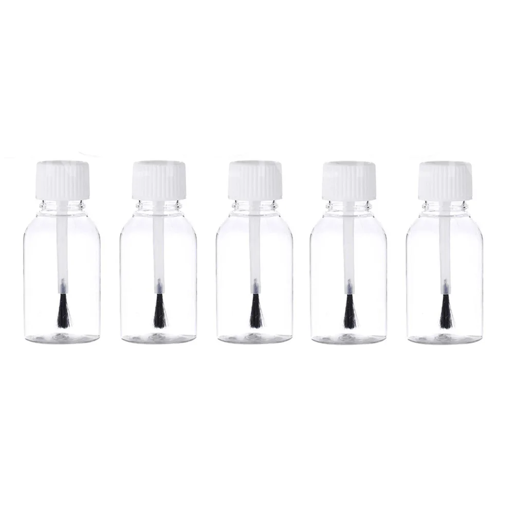 5pcs Plastic Empty Refillable Nail Polish Touch Up Bottle Cosmetic Sample Bottle with Brush for Glue bottle paint bottle