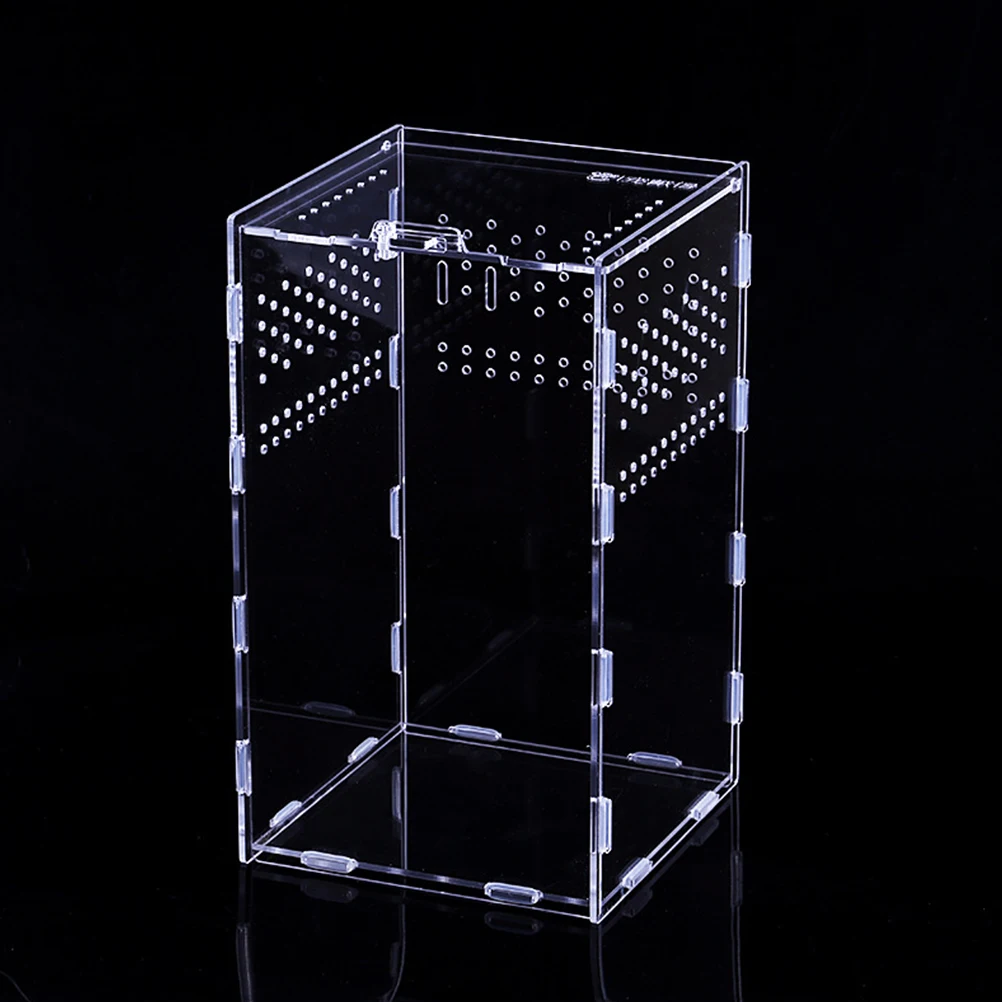 

Sturdy Acrylic Reptile Breeding Box Insect Feeding Container Transparent Cage For Lizards Insects Mantis Ventilation Holes