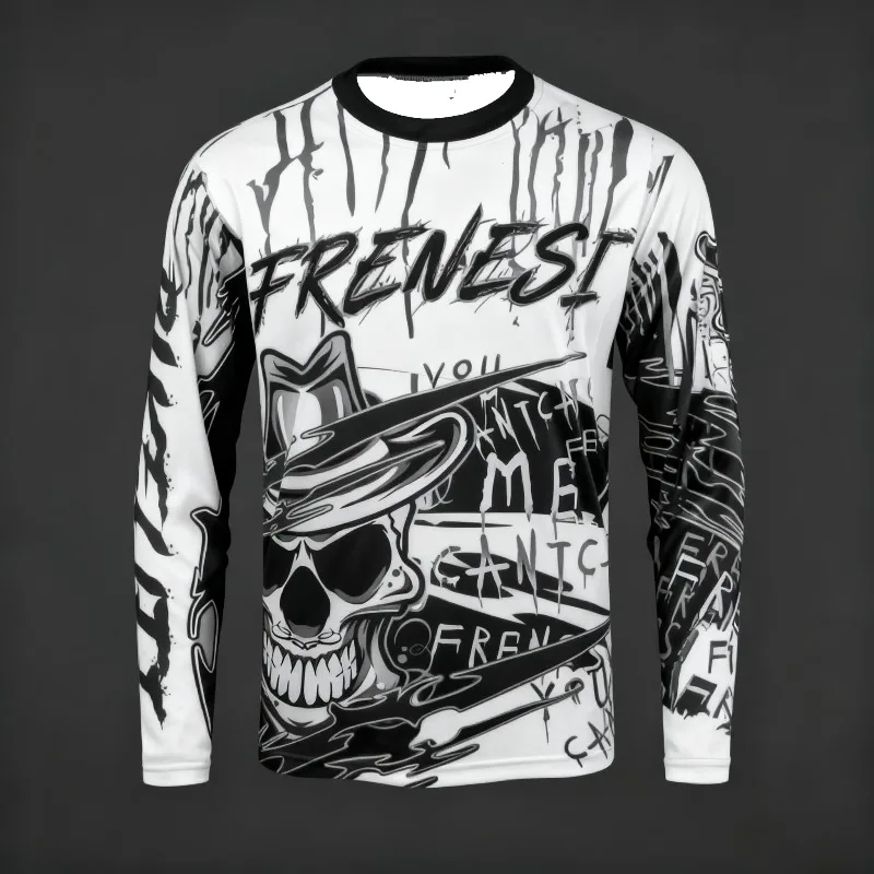 

3D Printed Quick-dry Breathable Long-sleeve Motorcycle Shirt, Suitable for Off-road Riding, Motorcycle Racing, and Trail Riding