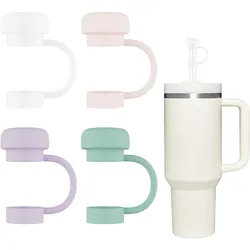 4 Pcs Straw Covers for Stanley Cup 40-20 oz, 0.4 inches Silicone Straw Cover Caps, Stanley Cups Accessories