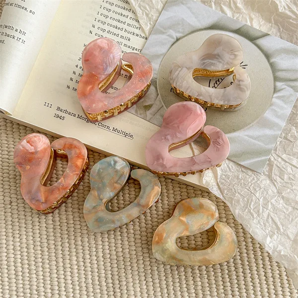 غير النظامية على شكل حمض الخليك مشبك شعر مقاطع للنساء الفتيات بسيطة الفرنسية أنيقة الجزء الخلفي من الرأس القرش كليب ذيل حصان أغطية الرأس جديد #3