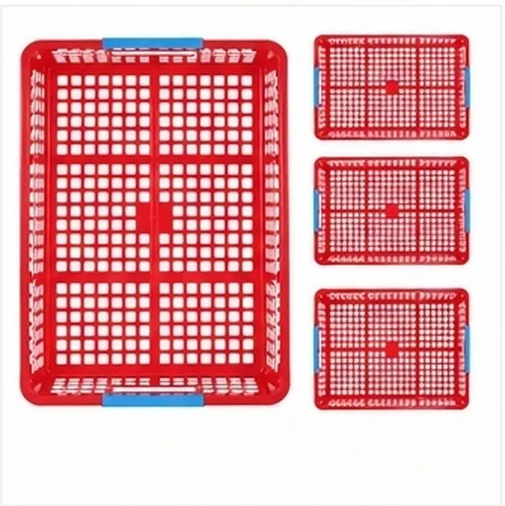 5Pcs Red Stackable Plastic Storage Basket A4 Size Desk Organizer Fruit Snack Food Container Classroom Office Home Desktop Tidy