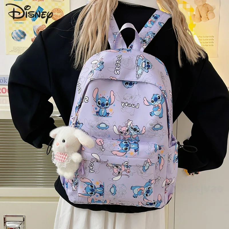 Disney Stitch 2025 New Women's Backpack Fashion High Quality Student Backpack Cartoon Versatile Large Capacity Women's Backpack