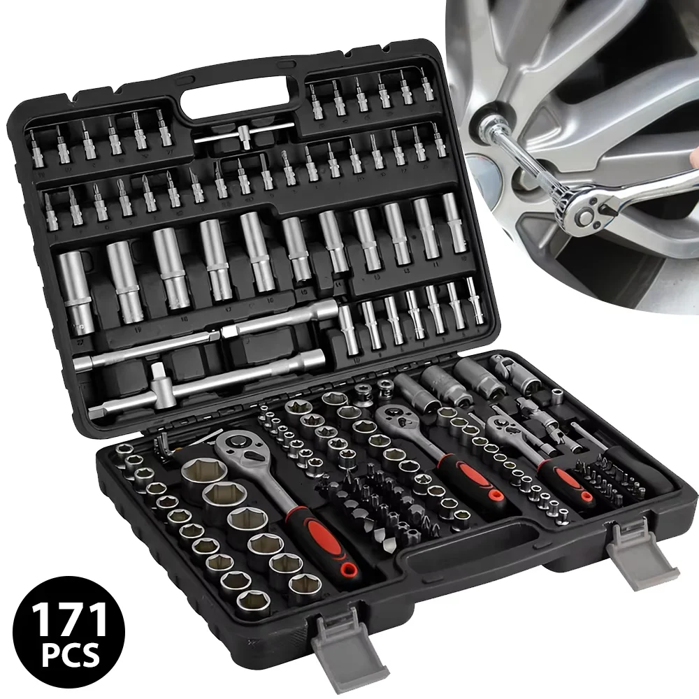Hazet 171pcs Socket Wrench Set Ratchet Spanner Screwdriver Bits Hand Tool Car