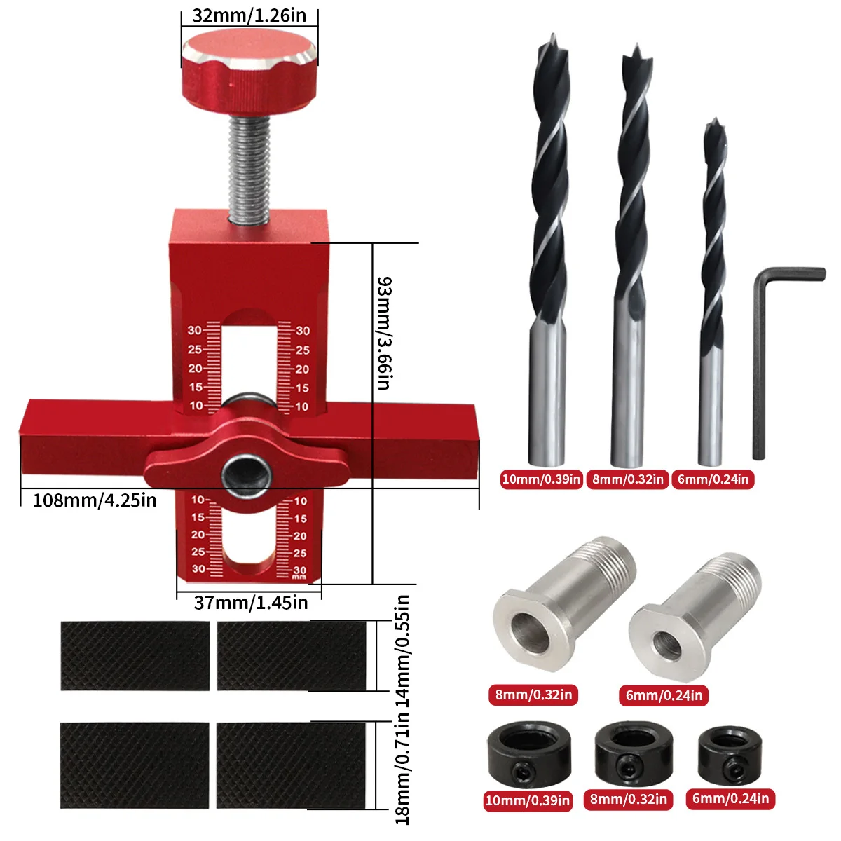 2-in-1 Verstellbare Montageklemme aus Aluminiumlegierung für Schranktüren, Hilfswerkzeug zur Positionierung und Montage von Kleiderschranktüren – Detail 5
