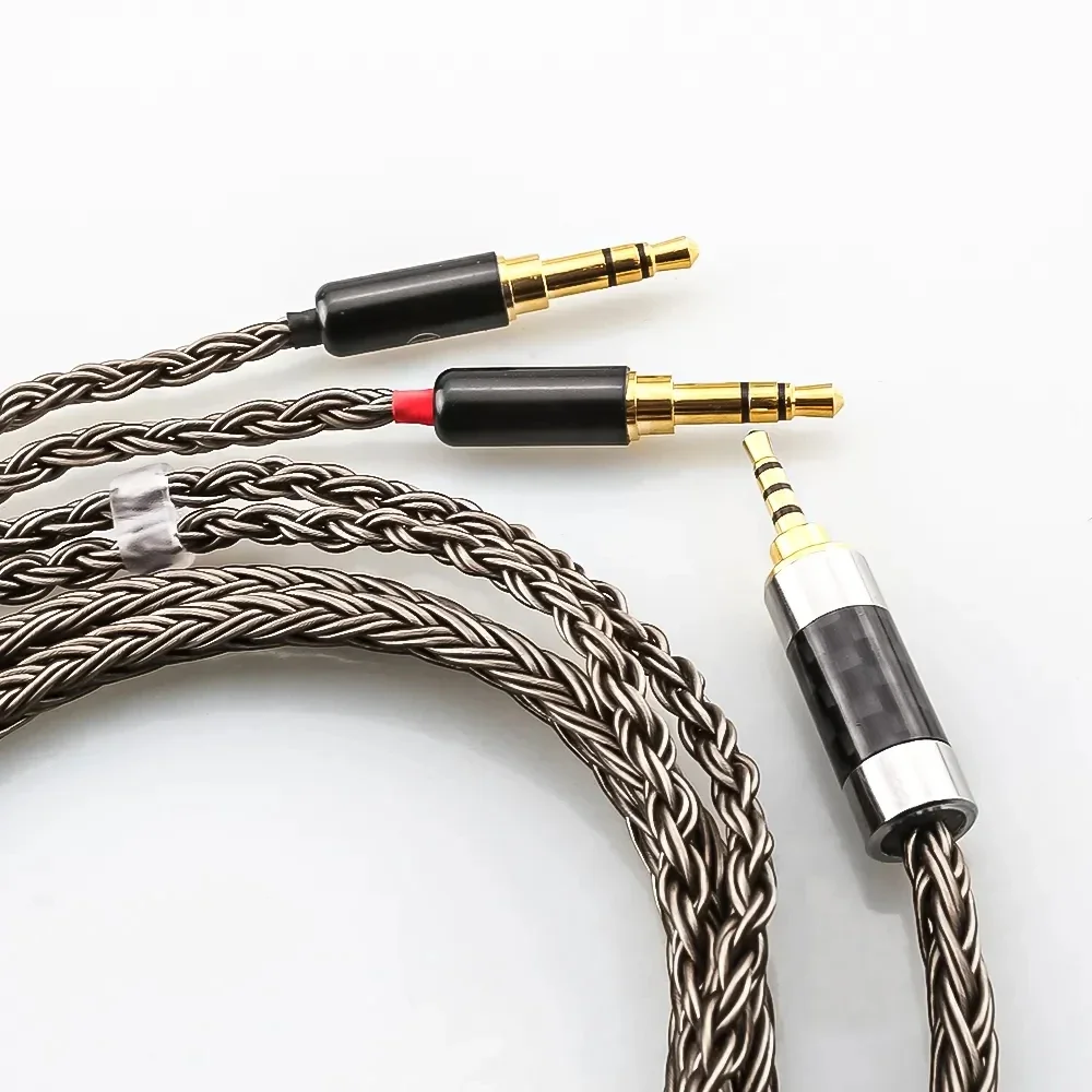16Cores Braided Silver Plated Replacement Audio Upgrade Cable For Hifiman HE4XX, HE-400i Headphones (2 x 3.5mm Version)
