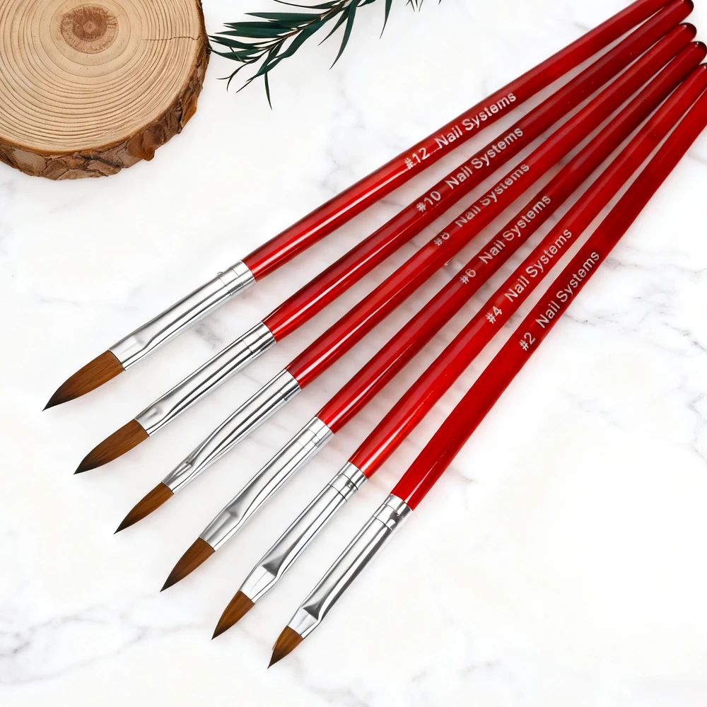 Brosse à ongles en acrylique, 1 pièce, manche en palissandre, conception sculptée pour Extensions de liquide, outil de brosse à poudre pour manucure et peinture