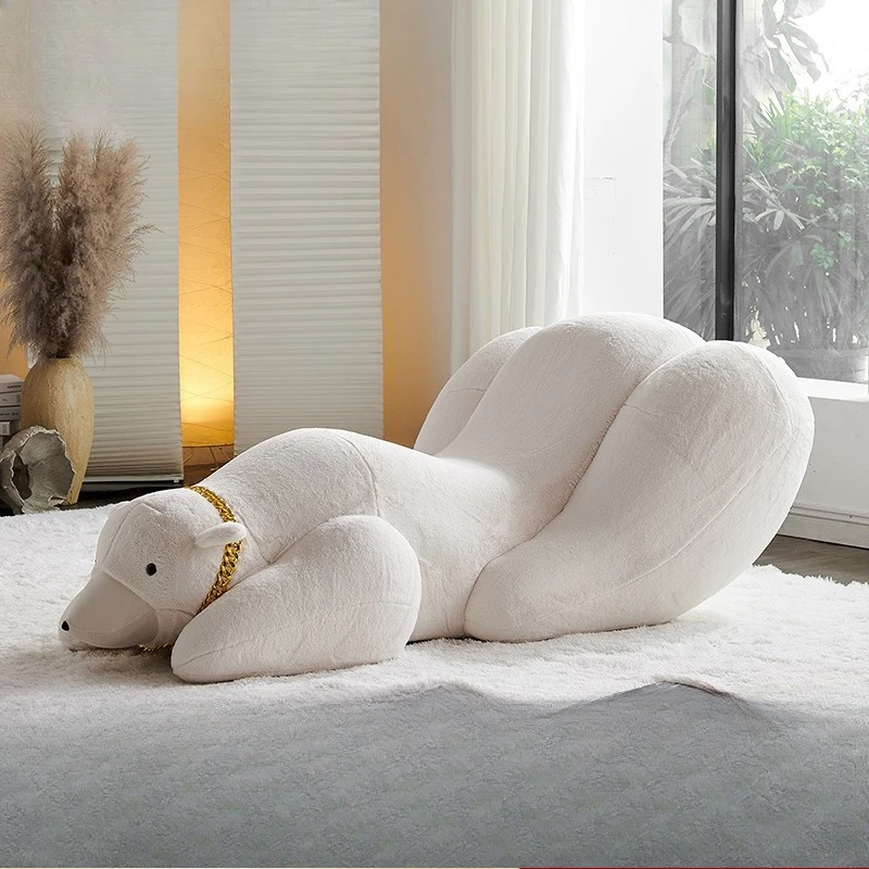 Cream wind polar bear sofa fabric Italian light luxury living room designer Internet celebrity leisure chair special-shaped sofa