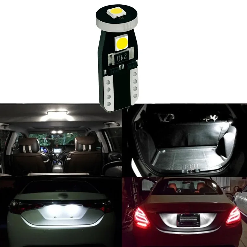 

100PCS T10 CANBUS W5W 194 LED Bulbs 3030/3SMD 12V Car Door Trunk Reading & Signal Lights License Plate Lamp Clearance Bulbs