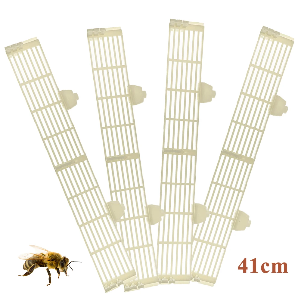 Bee Entrance Door Anti Queen Escape Plastic 41cm Length Super Hive Door Reducer Closer Perch 4.3mm Gap For Italian Bees 4PCS