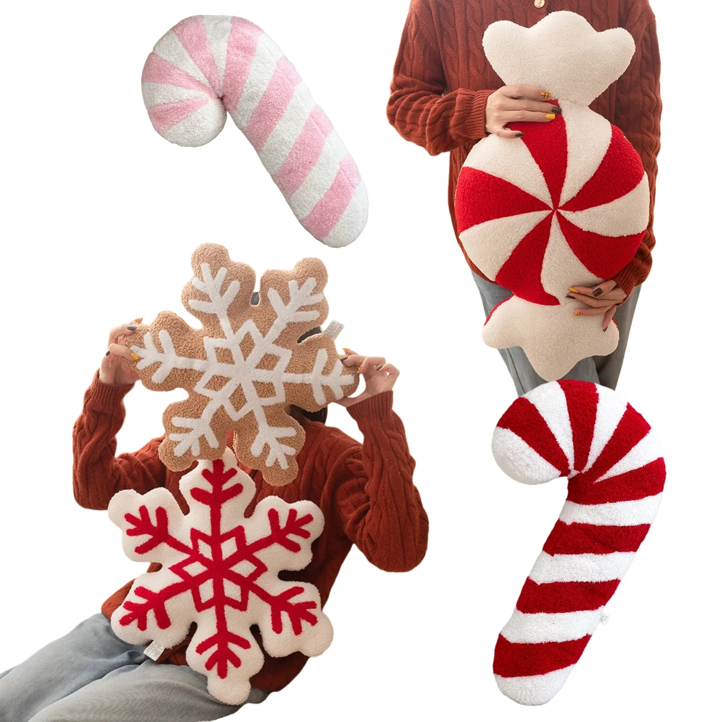 

Классическая рождественская серия, декоративная подушка, конфеты, леденец, снежинка, рождественский скипетр, шары, кукла, мягкая диванная подушка, фестиваль, домашний декор