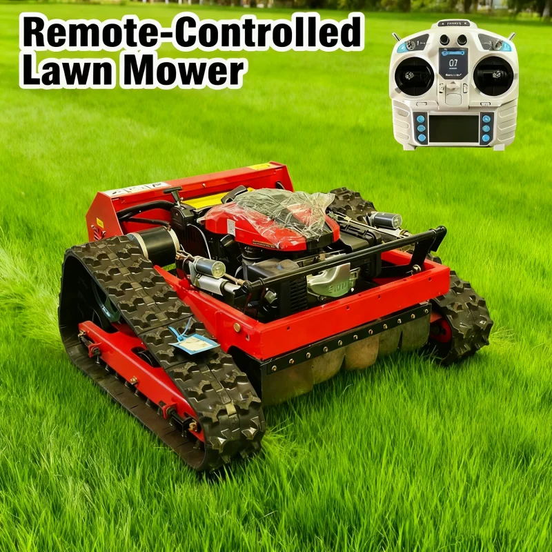 

Газонокосилка с дистанционным управлением по индивидуальному заказу, автоматическая гусеничная газонокосилка для фермерского сада, резак для газонокосилки с крутыми наклонами