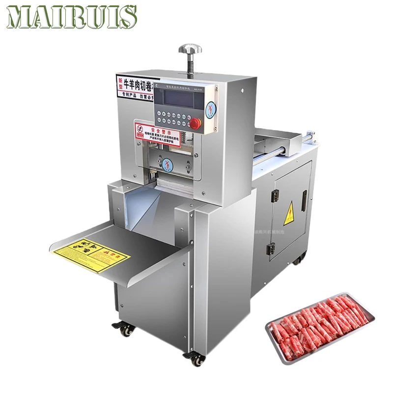 

Stainless Steel Electric Frozen Meat Slicer Cut Lamb Roll Mutton Beef Sausage Bacon Slicer Flaker Forming Making Machine