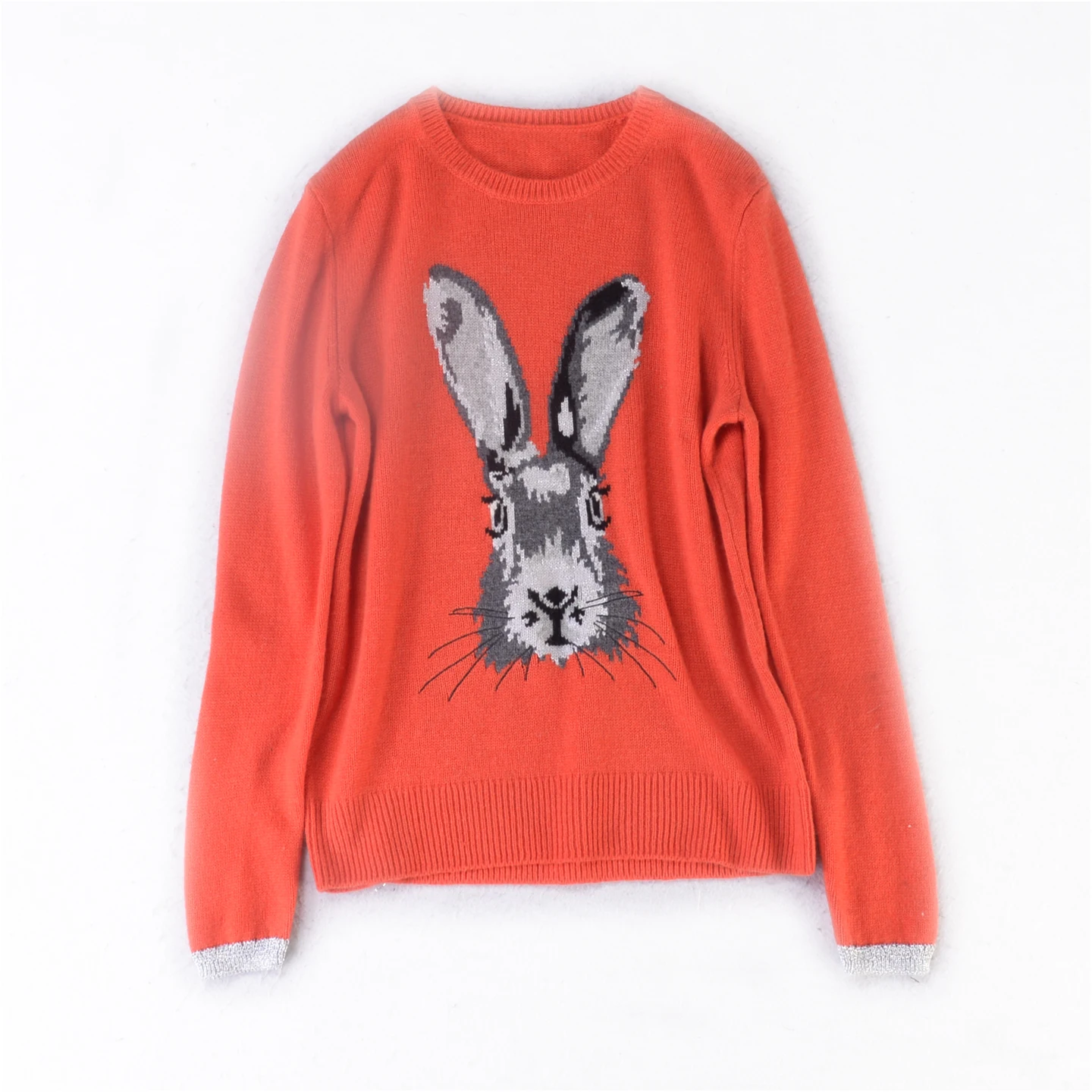 

Осень-зима, новый модный сладкий антивозрастной топ из вовни, оранжево-красного цвета, женский теплый теплый длинный свек, круглый...