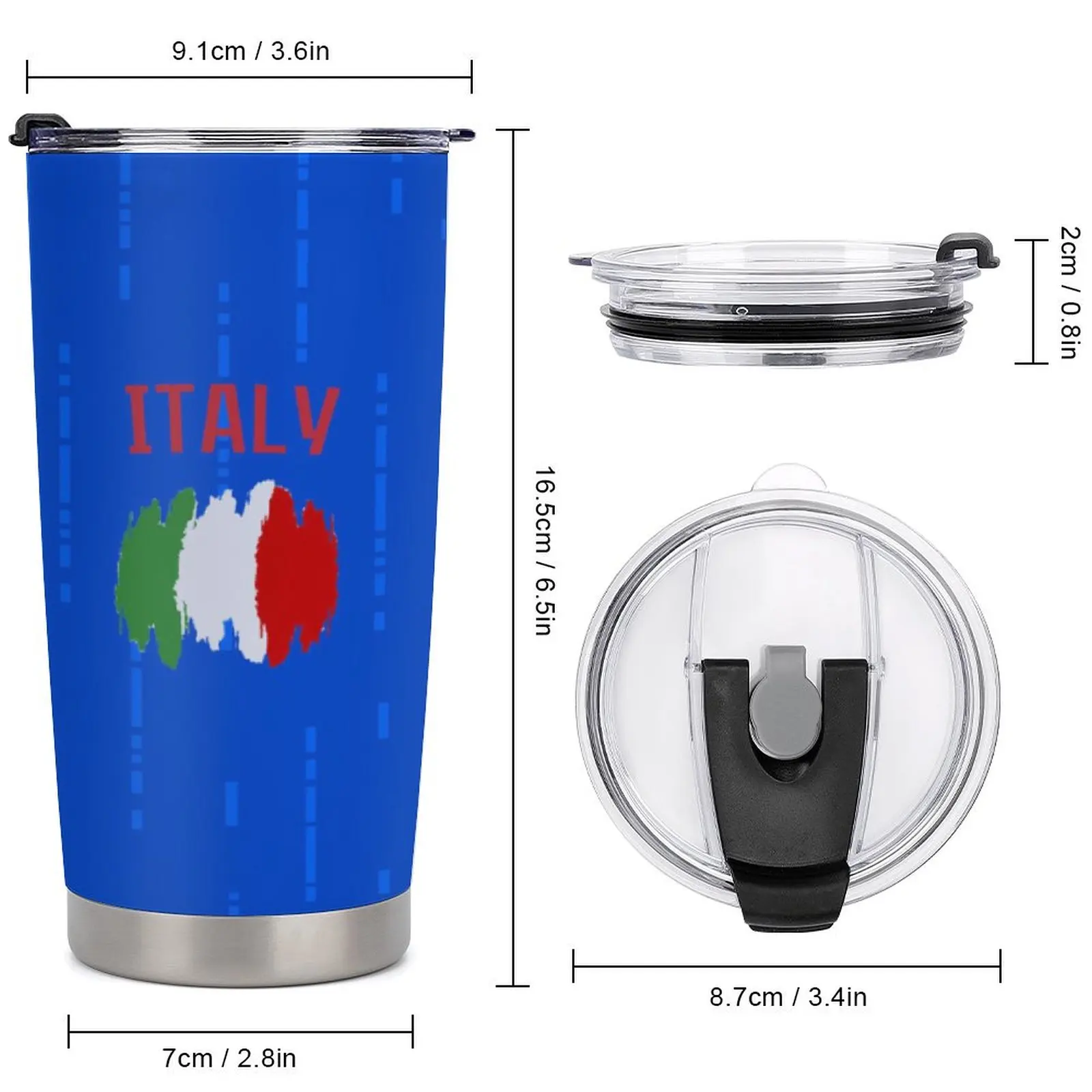 مخصص إيطاليا لكرة القدم بهلوان شخصية معزول القهوة السفر القدح إضافة اسم رقم الهدايا لمحبي كرة القدم الرجال النساء المدرب