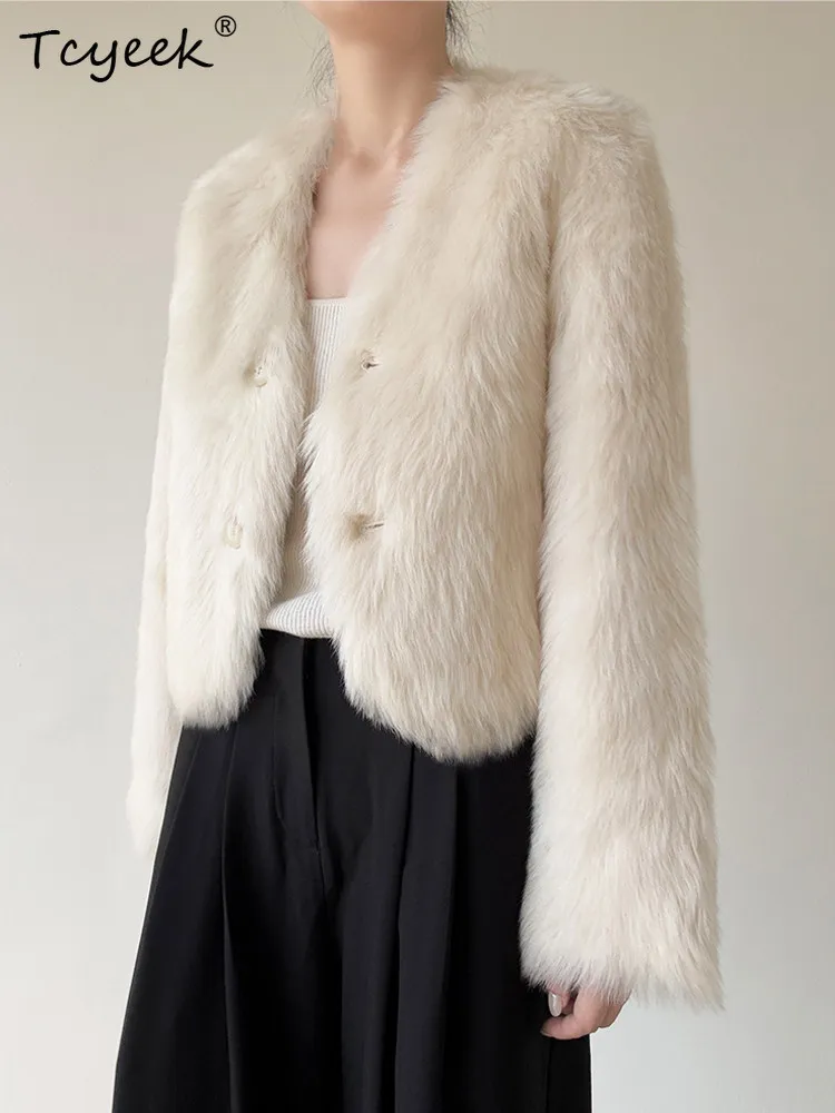 

Tcyeek Natural Sheepskin Fur Coat Women Genuine Leather Jacket Warm Winter Jackets 2025 Real Fur Clothing Female Шуба Женская