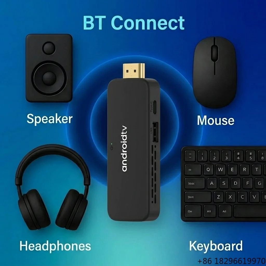 2026 WiFi5 Android 9 2GB+16GB Super Smart TV Box Quad Core 4K HDR/H265 OTT IPTV Android TV Stick  with BT Voice Control