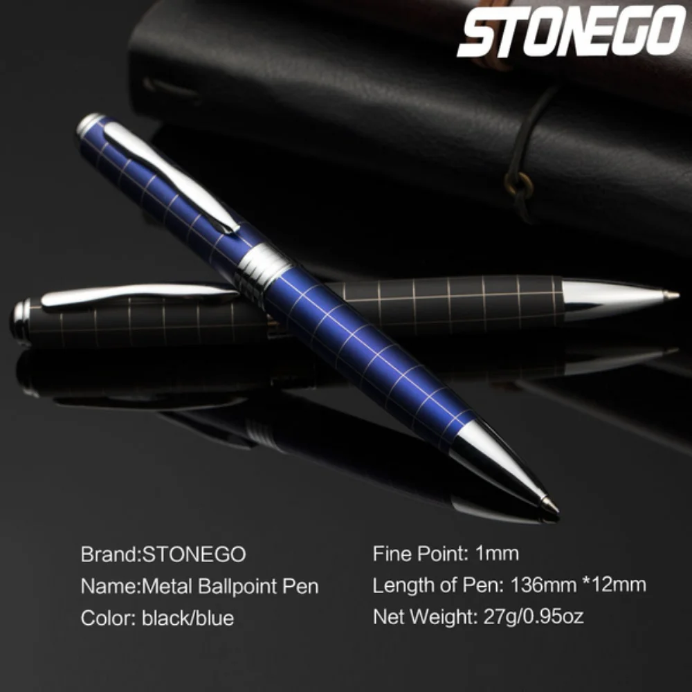 STONEGO Metal Ballpoint Pen, Medium Point 1mm Smooth Writing Premium Plating Lacquer Barrel Twist To Open Retractable Pens