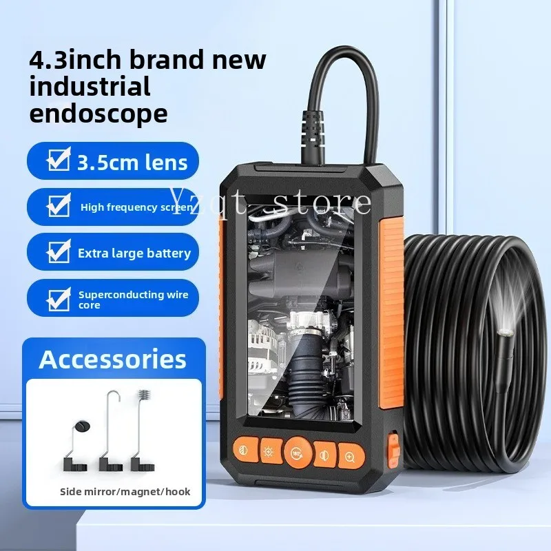 New product with display screen 4.3 inch dual camera endoscope industrial auto repair pipe camera