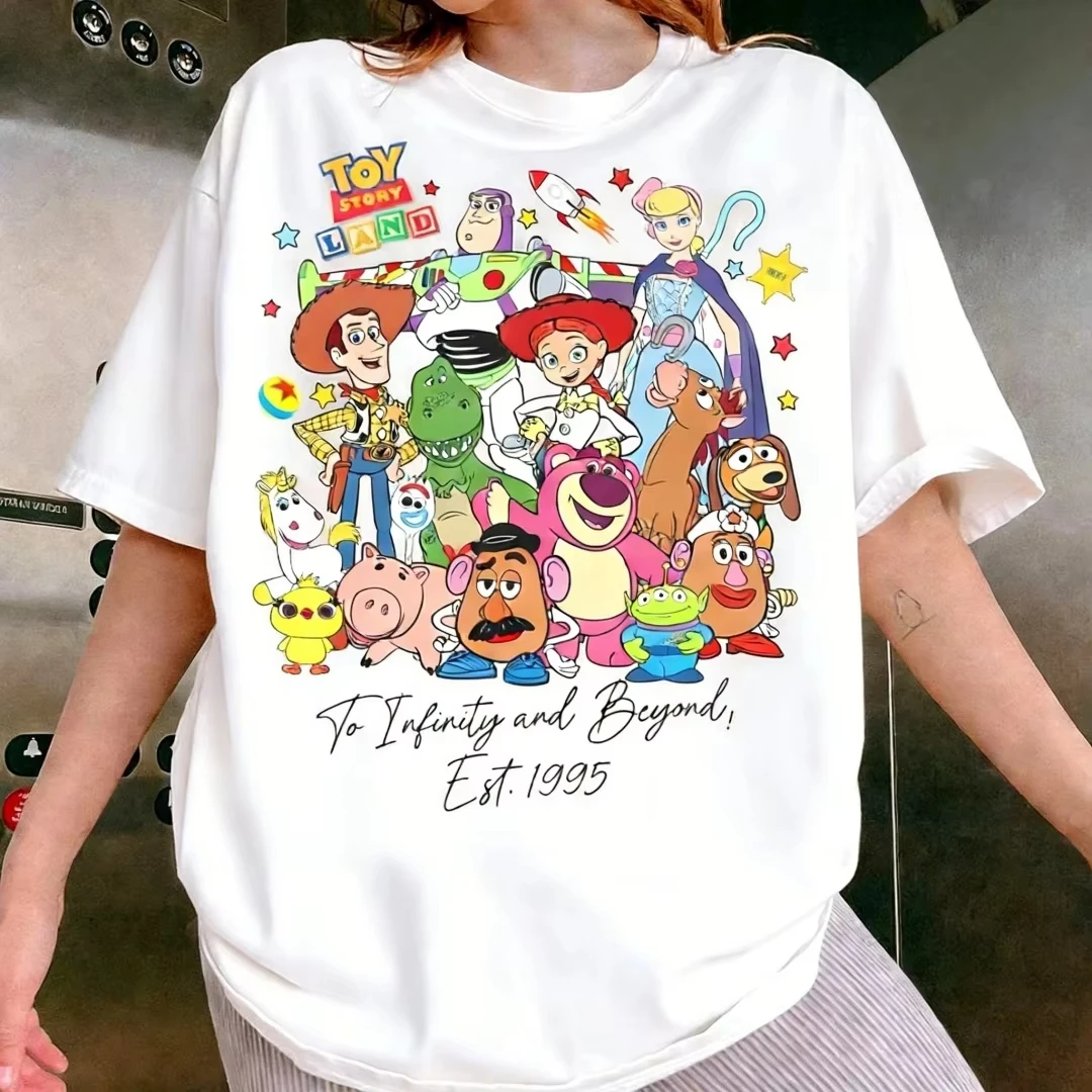 LOONEY TUNES Cartoon Design Pattern Printed Loose Short Sleeve T-shirts Children's Summer Casual Sports Fashion Round Neck Tops