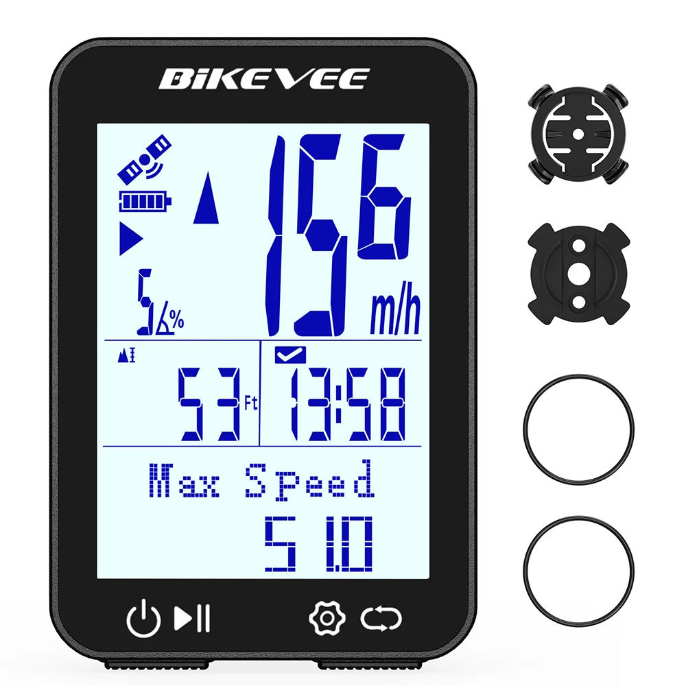 Intelligent 12 Languages Bluetooth Wireless Bike GPS Computer with Backlight Cycling Speedometer Odometer Kilometer Counter