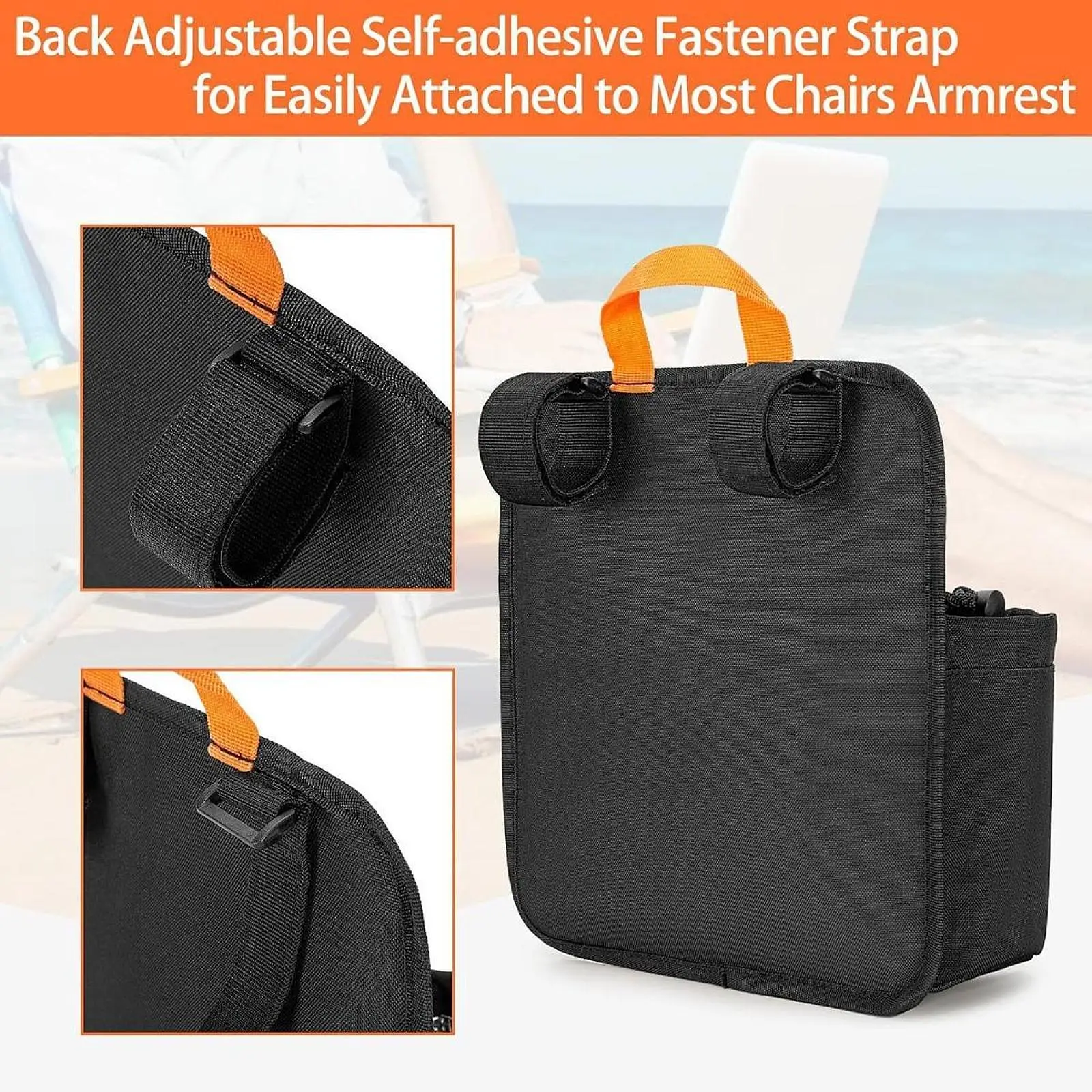 

Пляжный стул, подстаканник, стул для кемпинга, подлокотник, боковой органайзер Caddy, большой карманный сетчатый чехол, подвесное крепление